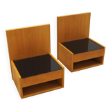 Set of hanging bedside cabinets, Danish design, 1960s, designer: Hans J. Wegner, manufacturer: Getam