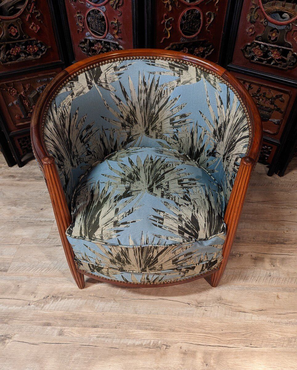 Pair of Art Deco mahogany armchairs