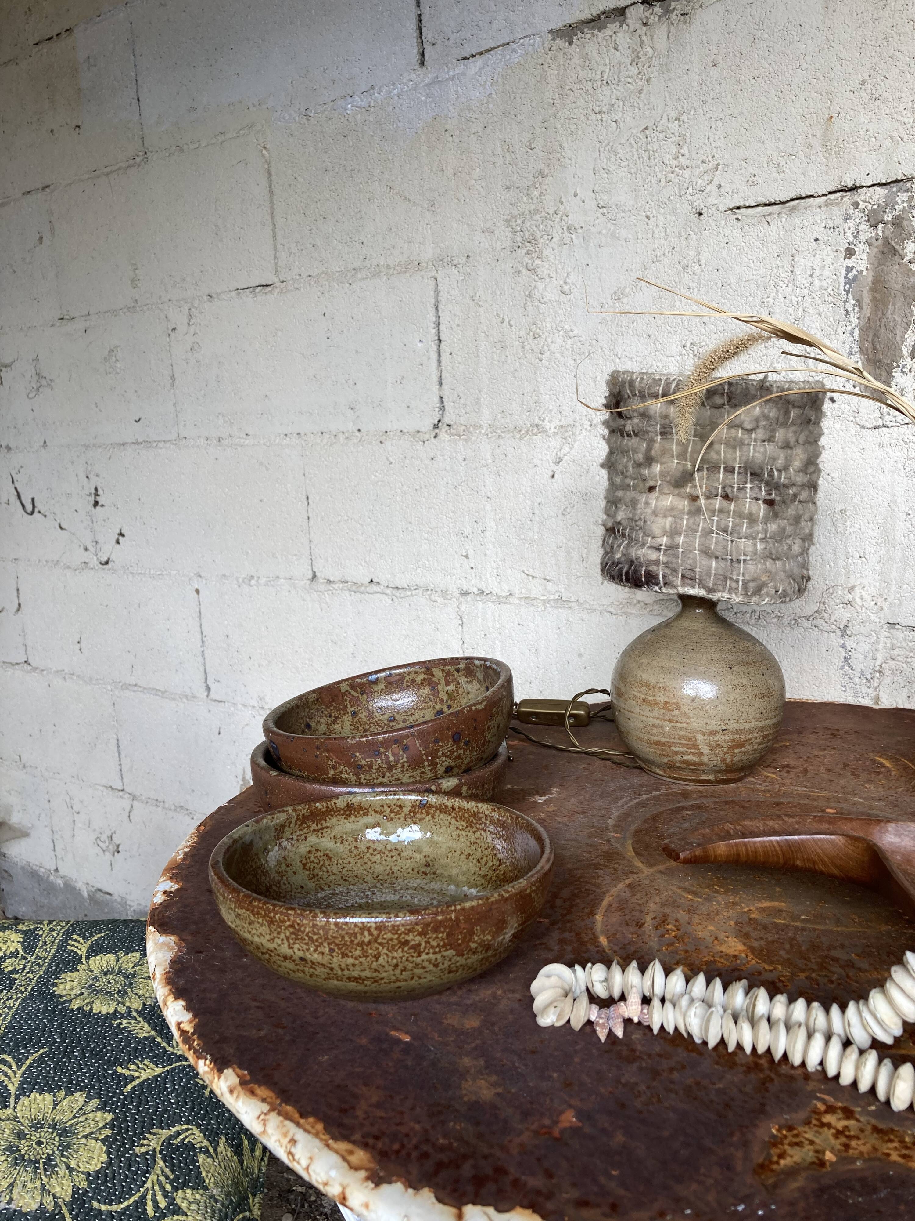 Vintage lamp in gres woven lampshade