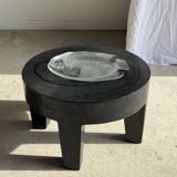 Large fish plate transparent glass Arcoroc vintage L38.5