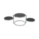 Round rotatable coffee table design black glass chrome 3 plateaus 1980s