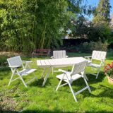 Set armchairs and garden table vintage circa 1970 R Gleizes