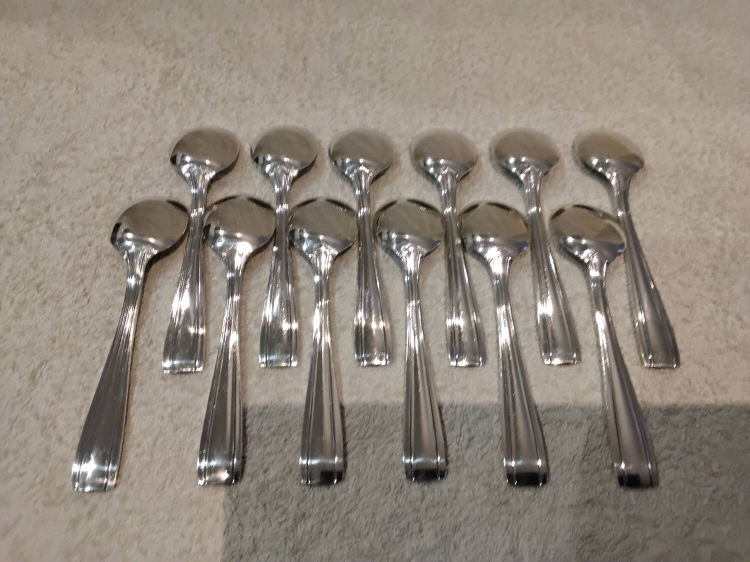 12 silver-plated ice cream scoops, goldsmith Frionnet, art deco style