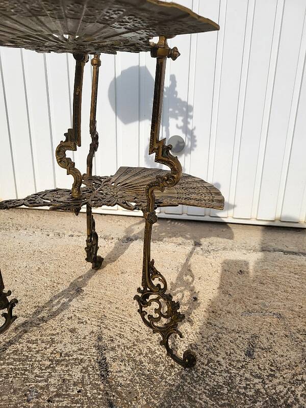 3-tier bronze napoleon iii pedestal table plant holder from the 19th century