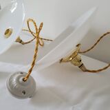 Duo of suspensions in white opaline