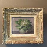 Charming old painting: Bouquet of lily of the valley