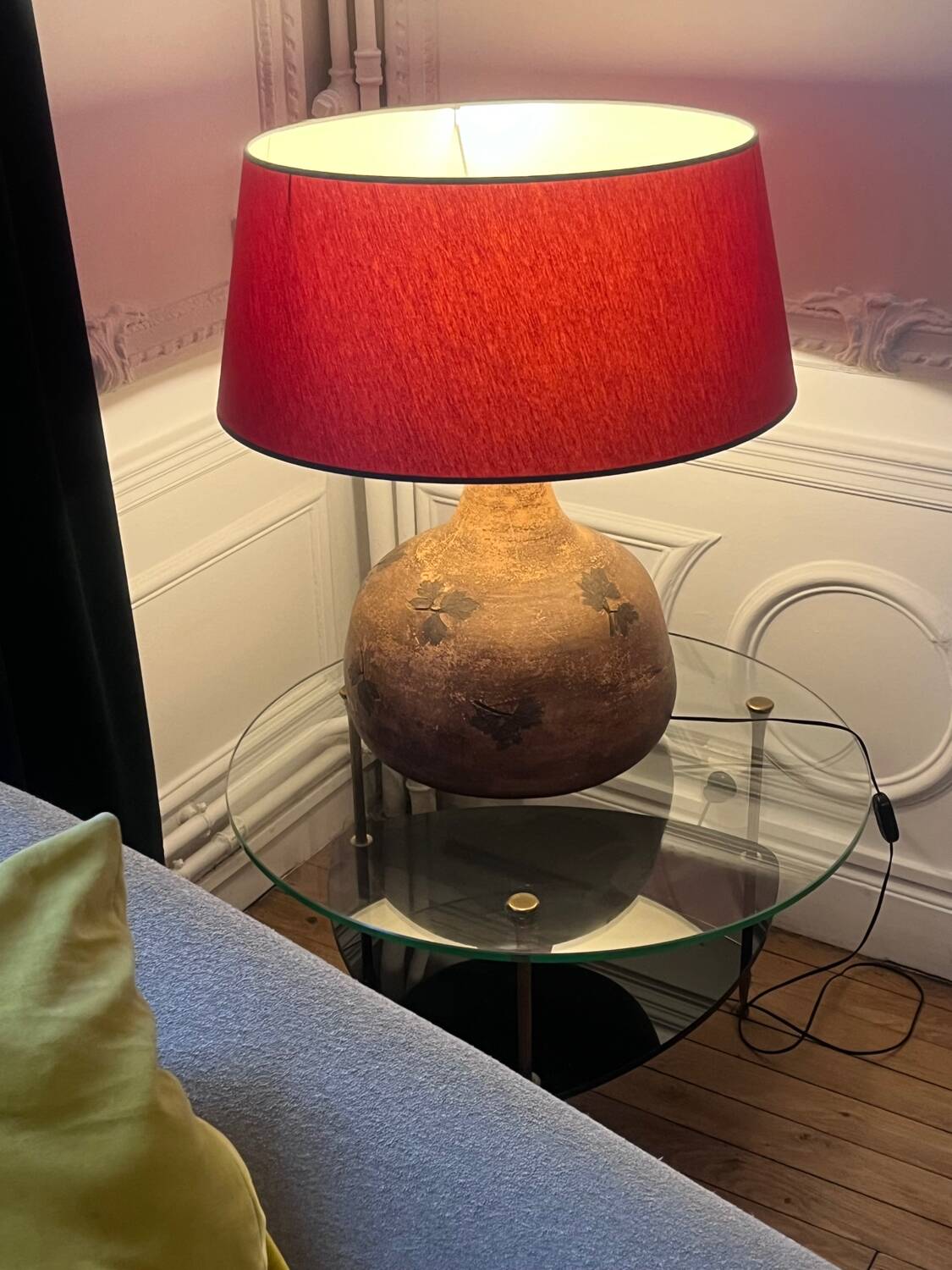 Large terracotta lamp from the 70s