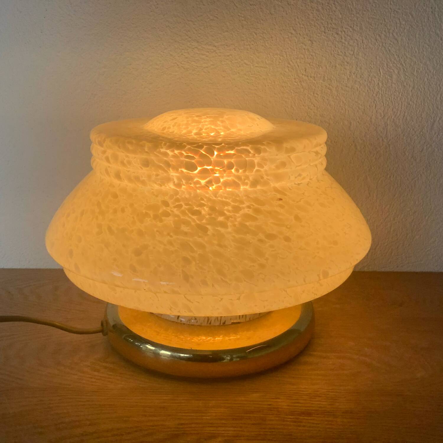 Art Deco Mushroom Lamp Clichy Glass Yellow.