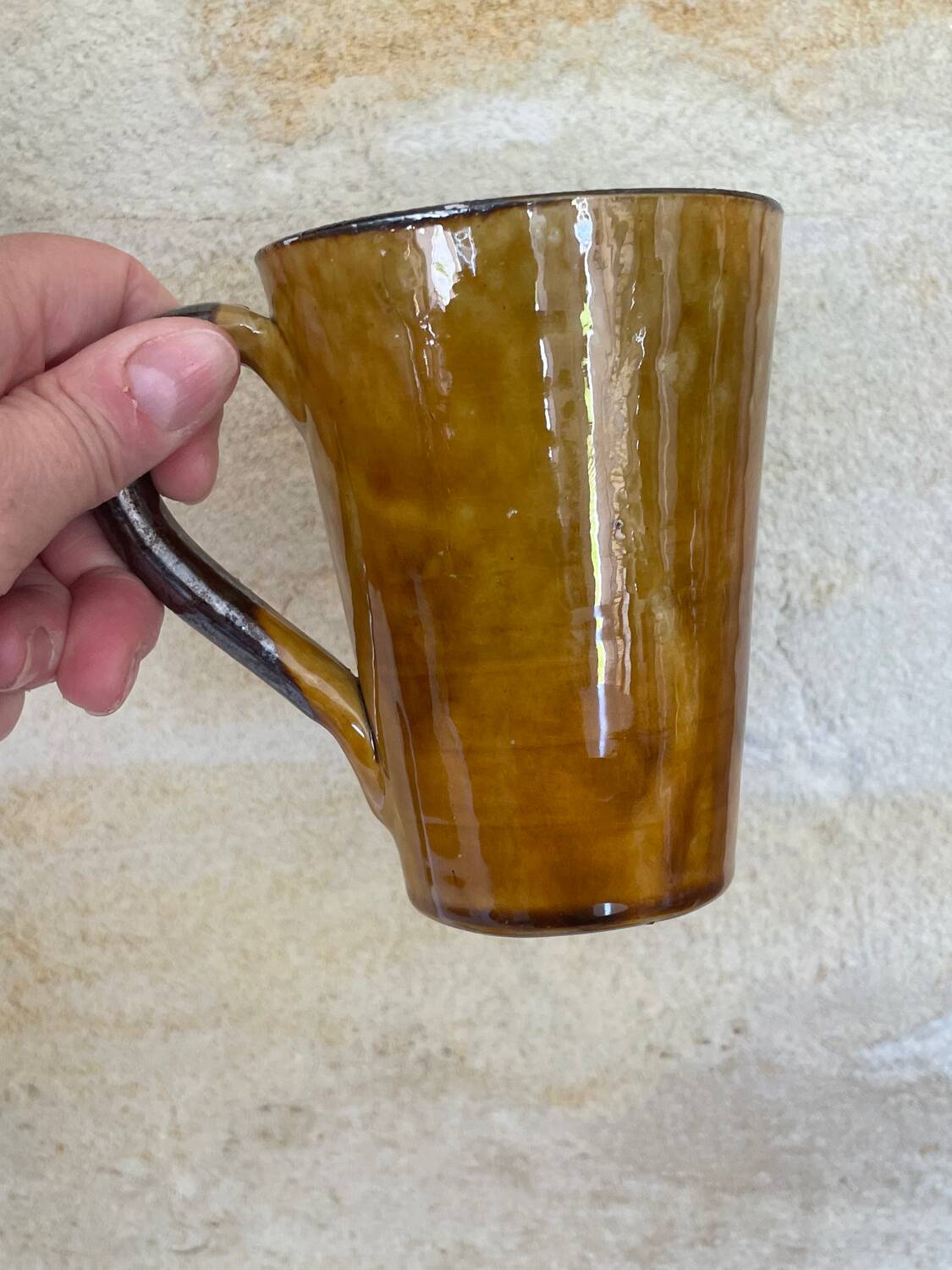 4 tasses à café mugs en céramique émaillée Vallauris a.e gitma