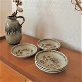 Lot of 6 hollow plates Jocelyne Atelier d'Art de Sarreguemines