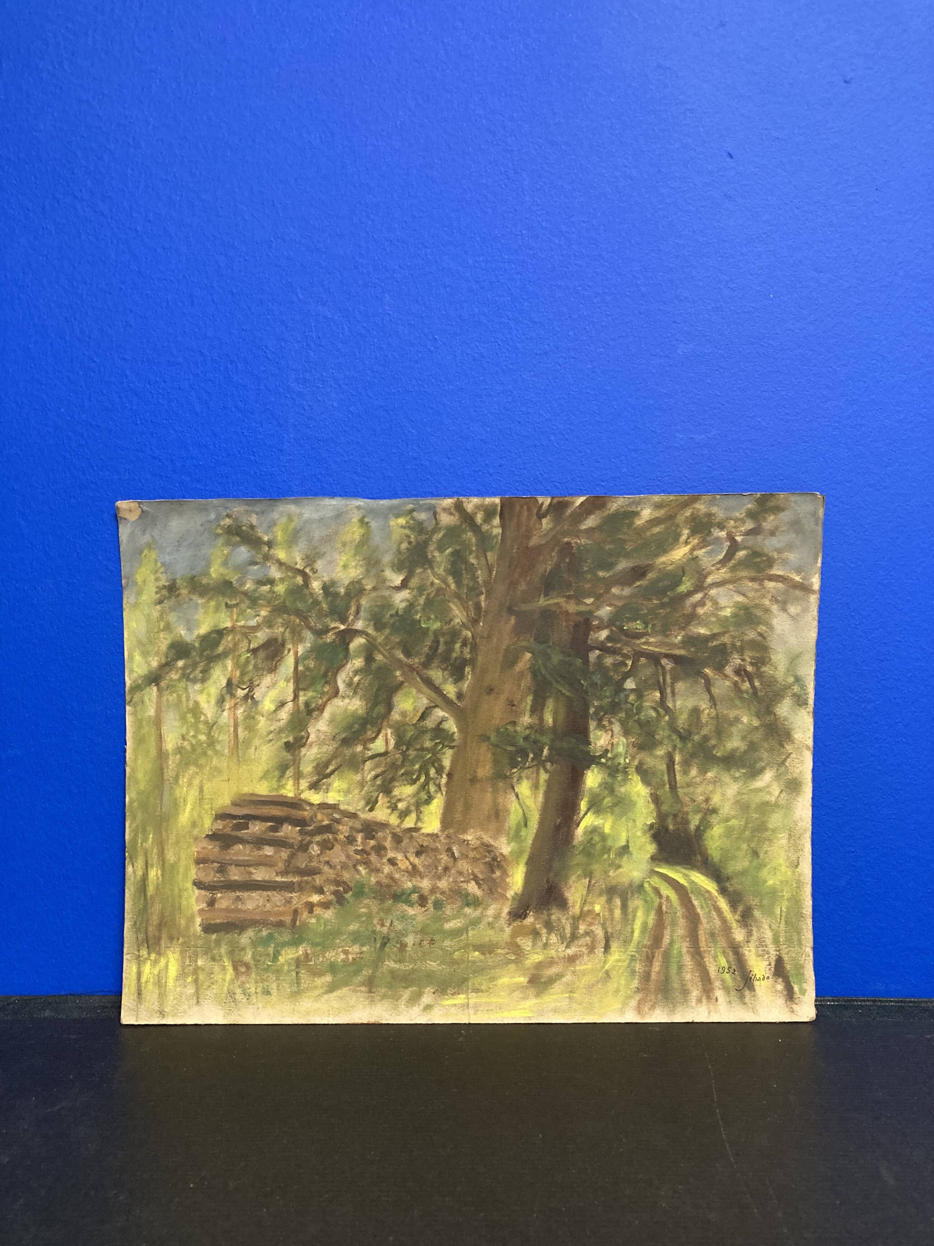 Vintage landscape painting