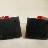 Pair of red telephone bookends