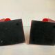 Pair of red telephone bookends