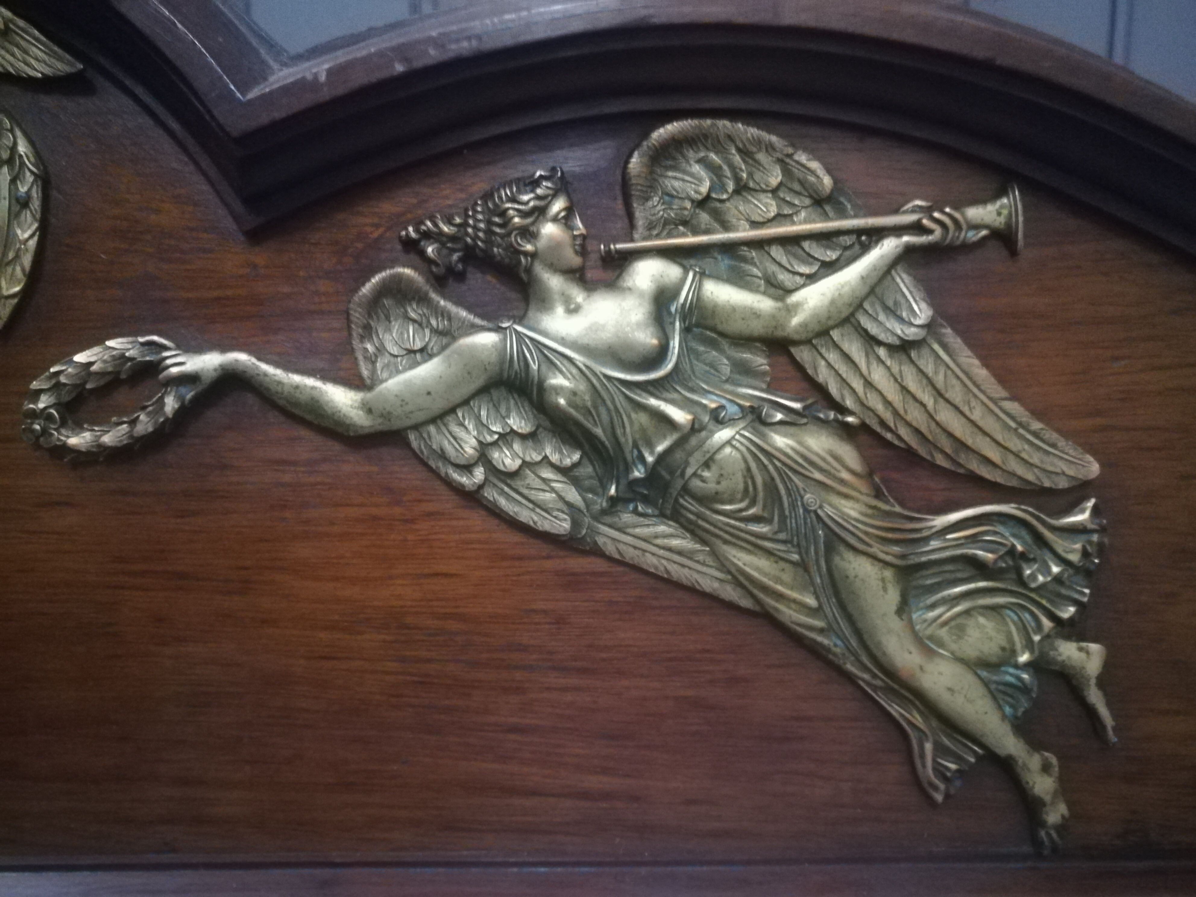 Empire mirror in mahogany and gilded bronze 120x97cm