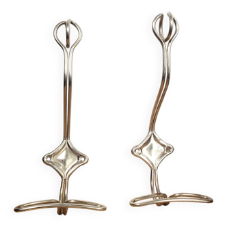 Paire de patères vintages fil de fer porte manteaux