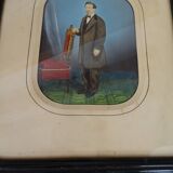 19th century pastel painting - Napoleon III blackened wood frame 40.5 x 35.5