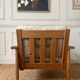 Pair of pine armchairs, 1980s, Sweden