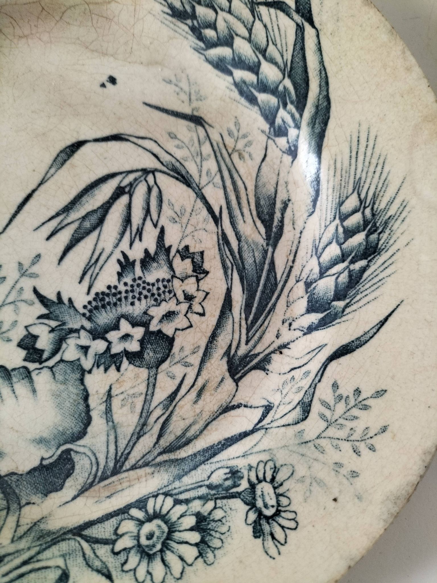 Ensemble 4 terres de fer anciennes – décors naturalistes – vers 1890-1910