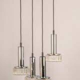 Large glass cascade chandelier designed for Staff Leuchten, Germany, 1970s.