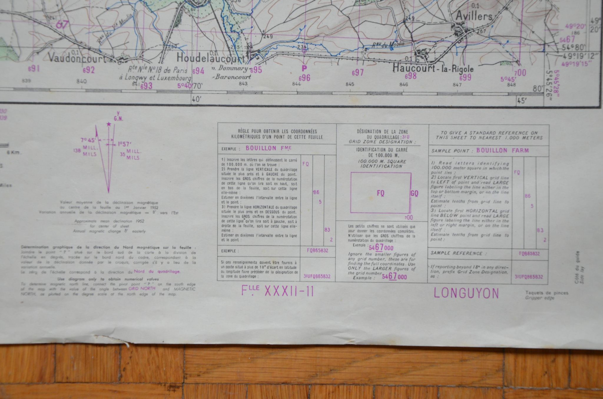 Vintage map of Longuyon