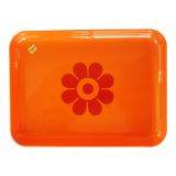 Orange plastic tray Altuglas injected flower seventies 70s vintage