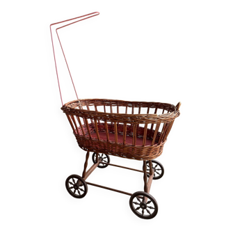 Wicker doll cradle