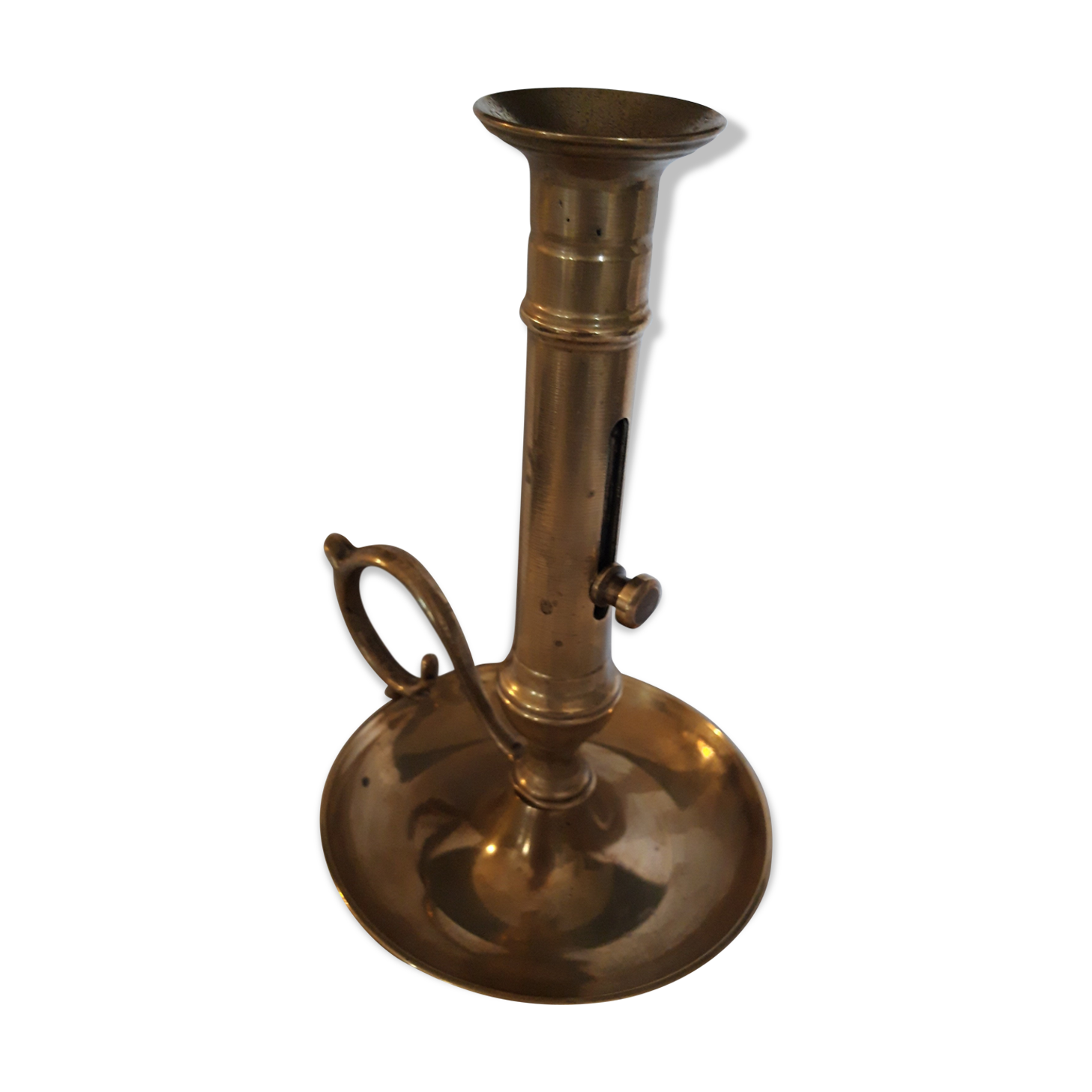 Brass cellar rat bougeoir with pusher