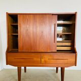 Vintage Danish mid-century teak bar cabinet 1960