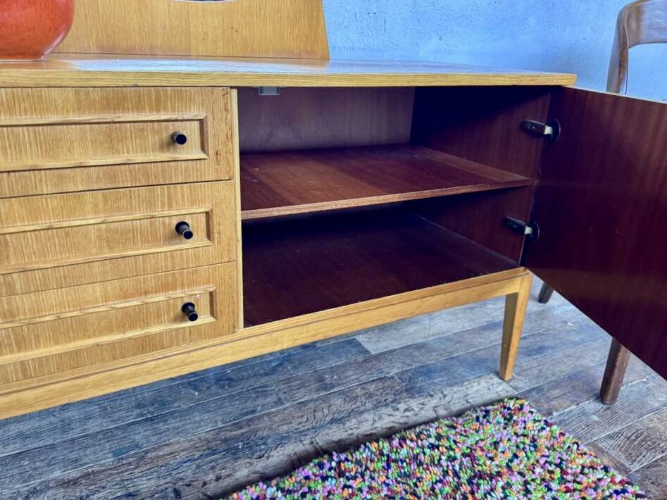 Vintage light wood dressing table and toilet sideboard