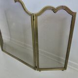Fire screen, spark arrester, made in Italy, in brass with 3 folding flaps, 1970