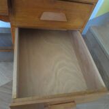 Vintage modernist desk - 5 drawers - shelf - 1950s - closure mechanism