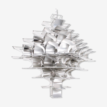 Aluminium chandelier, Cassiopeia model, by Max Sauze, 70