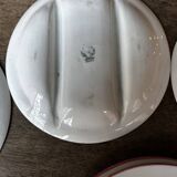 7 Asparagus Plates Late 19th Century Opaque Earthenware Luneville France