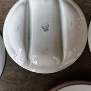 7 Asparagus Plates Late 19th Century Opaque Earthenware Luneville France