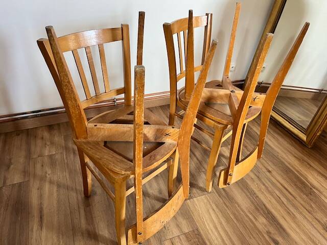 Mismatched set of 4 bistro chairs
