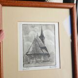 Alexandru Gogilea - "Acquaforte" Wooden Church - 20x20 cm