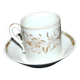 Paris porcelain coffee cup with floral design, antique porcelain with gold trim.
