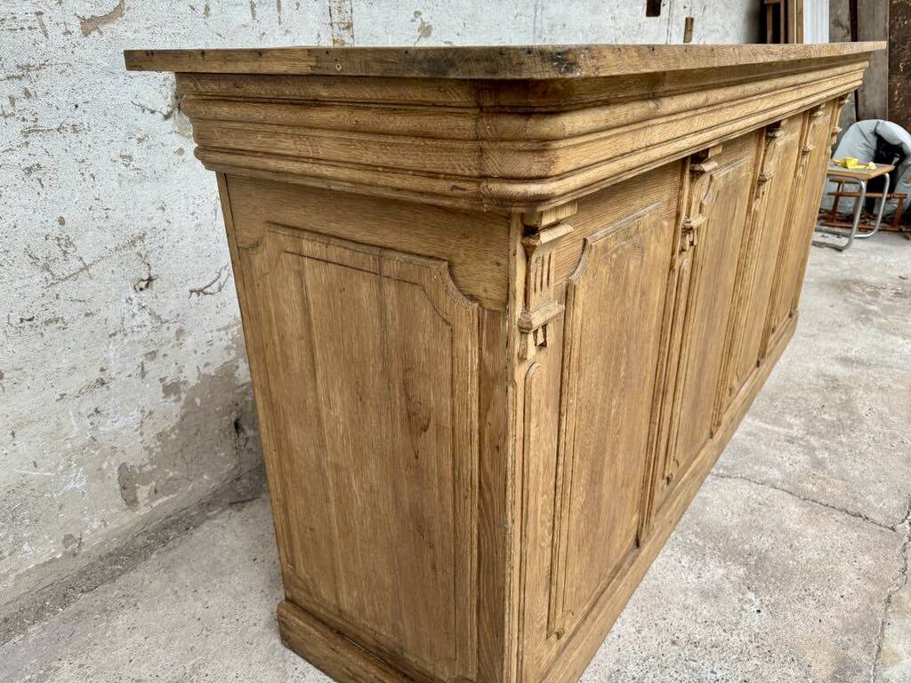 Old oak restaurant bar counter from the early 20th century