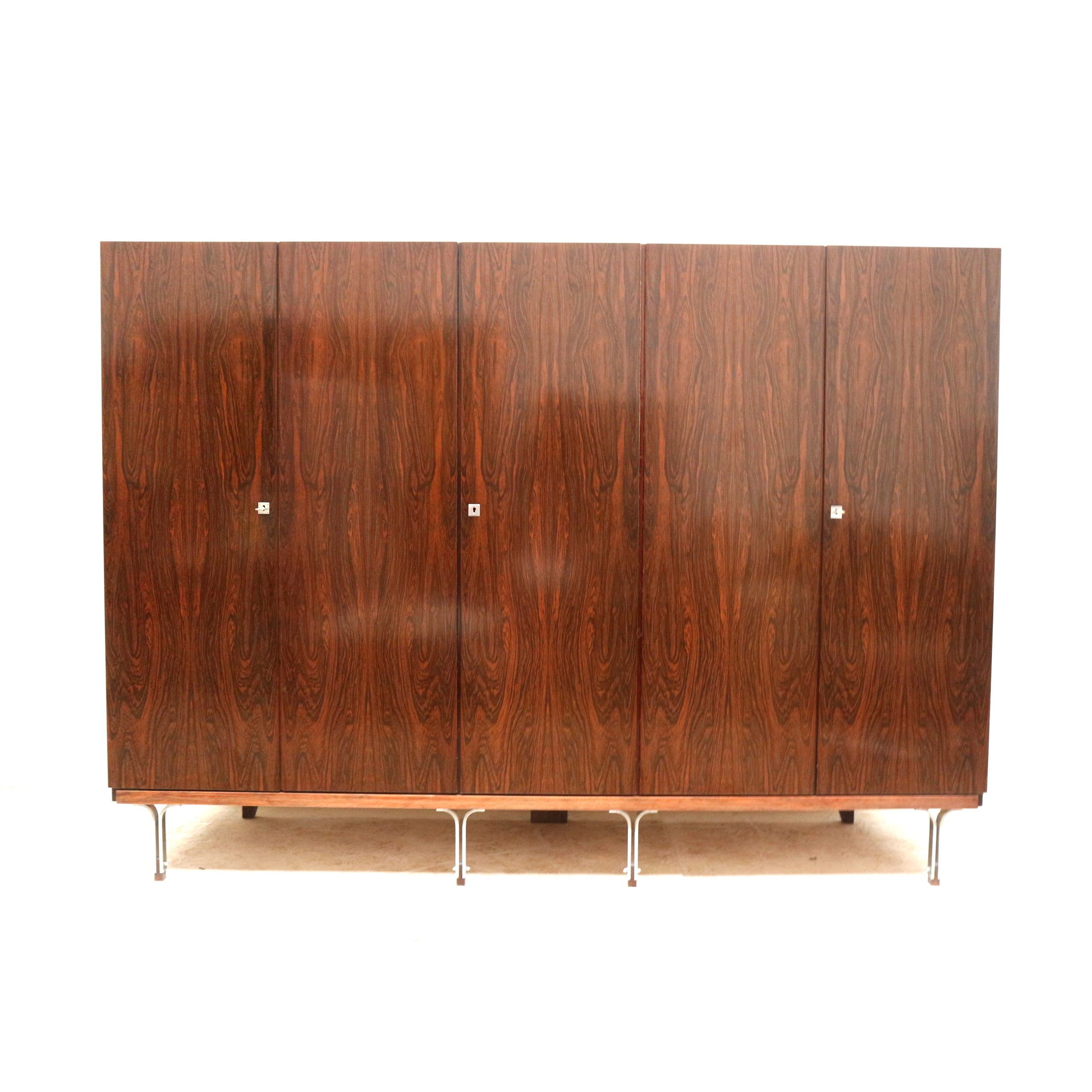 Large vintage rosewood wardrobe from the 1960s