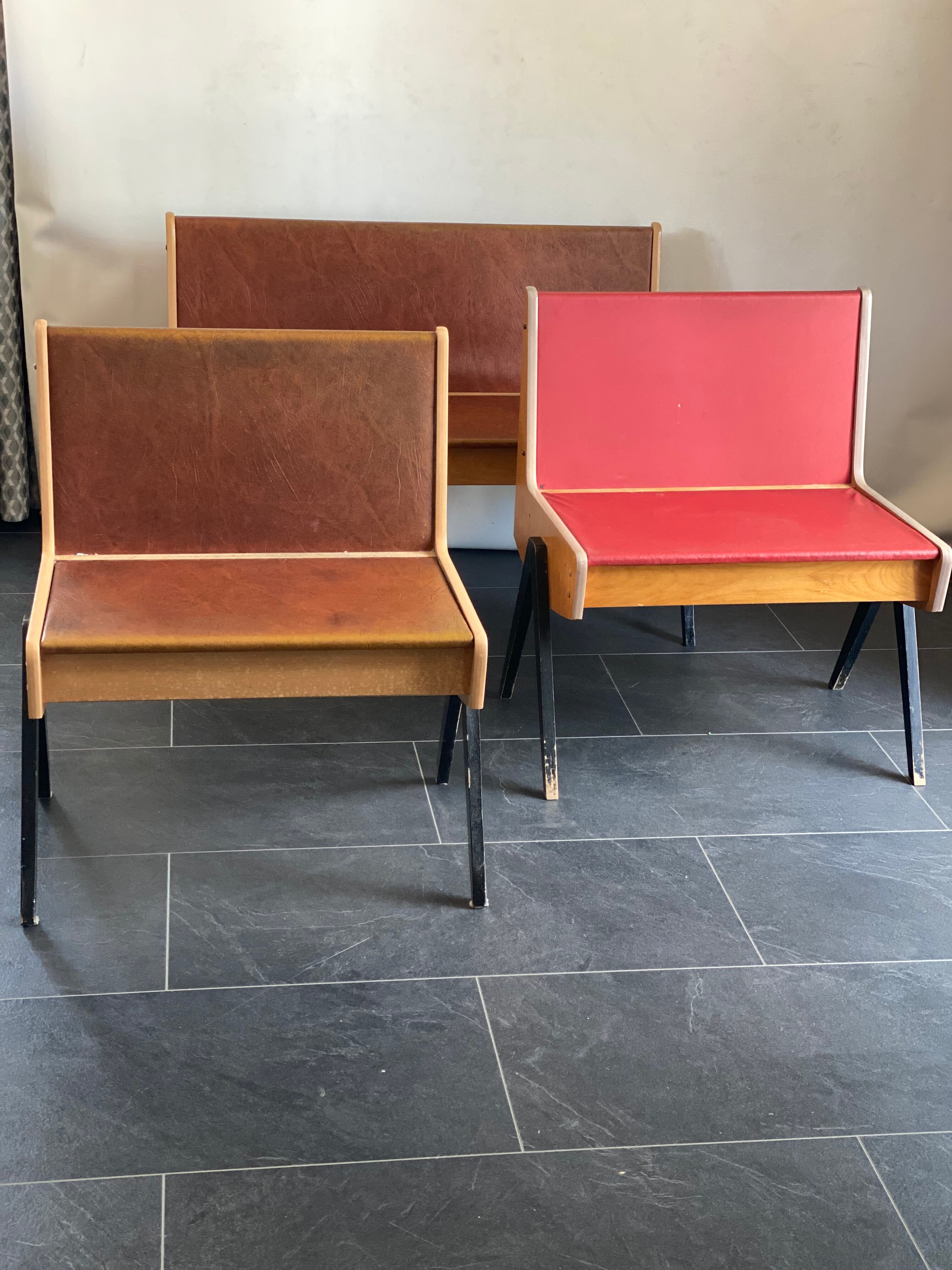Trio of vintage EKA Wohnmobel benches