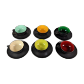Service de 6 tasses et soucoupes en céramique bicolore - Faïence saint Clément