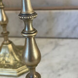 Paire de bougeoirs en laiton XIXème