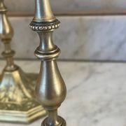 Paire de bougeoirs en laiton XIXème