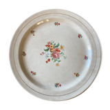 Medium pie dish Labrut Grigny model small flowers.