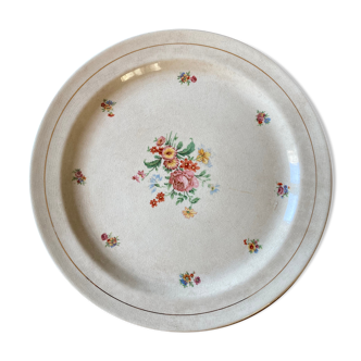 Medium pie dish Labrut Grigny model small flowers.