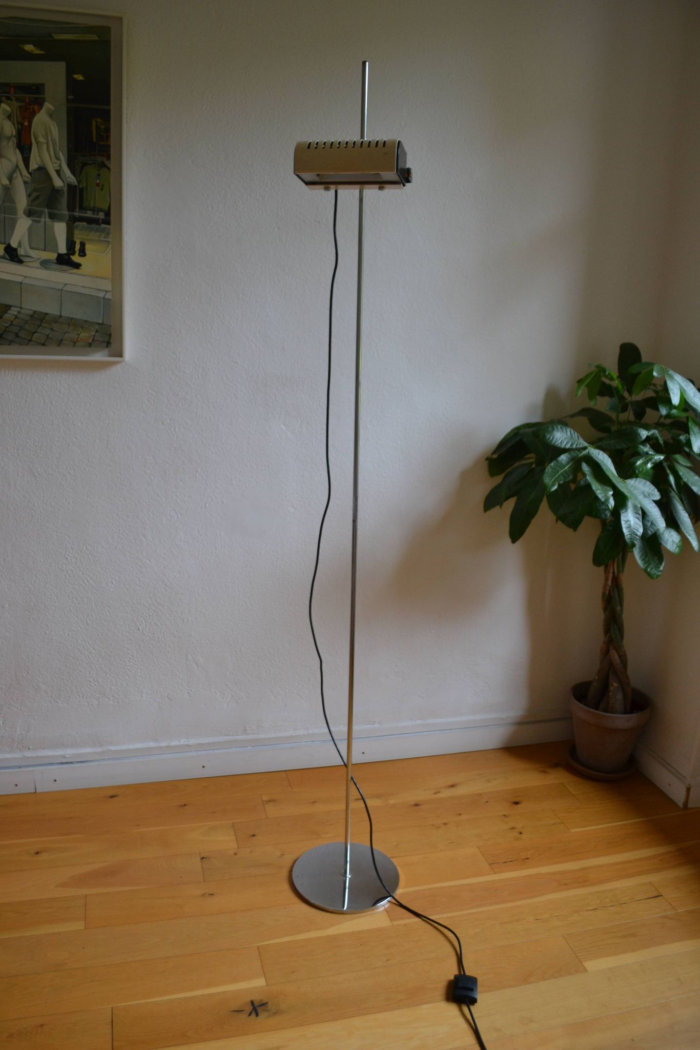 White halogen floor lamp, DLG 626 design, Joe Colombo, circa 1970
