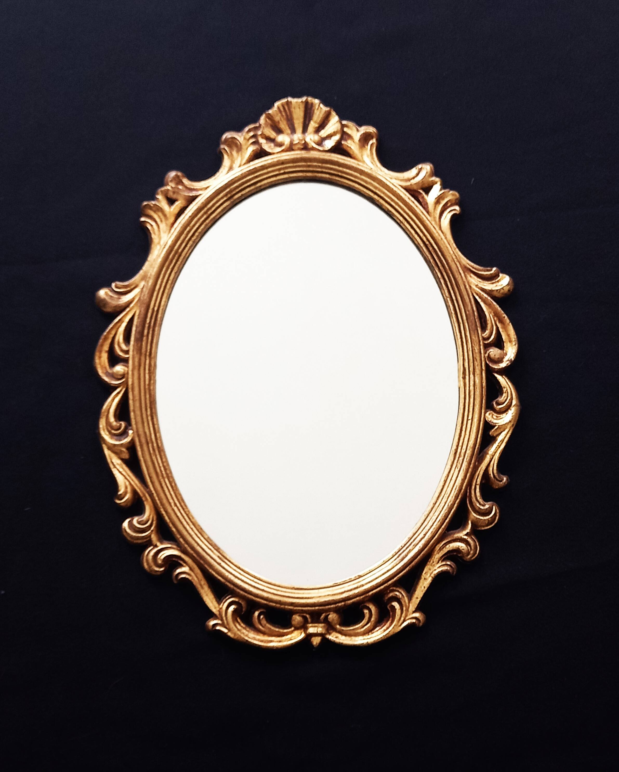 Louis xv golden wood style cartouche mirror