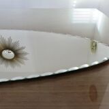 Very large oval beveled mirror, to put down, art deco, 40s 50s
