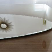 Very large oval beveled mirror, to put down, art deco, 40s 50s