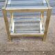 Table d'appoint en métal dorée et chrome